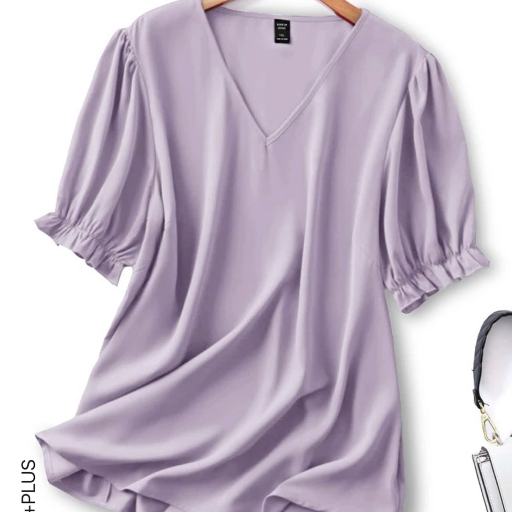 SHEIN silk lilac blouse 3XL